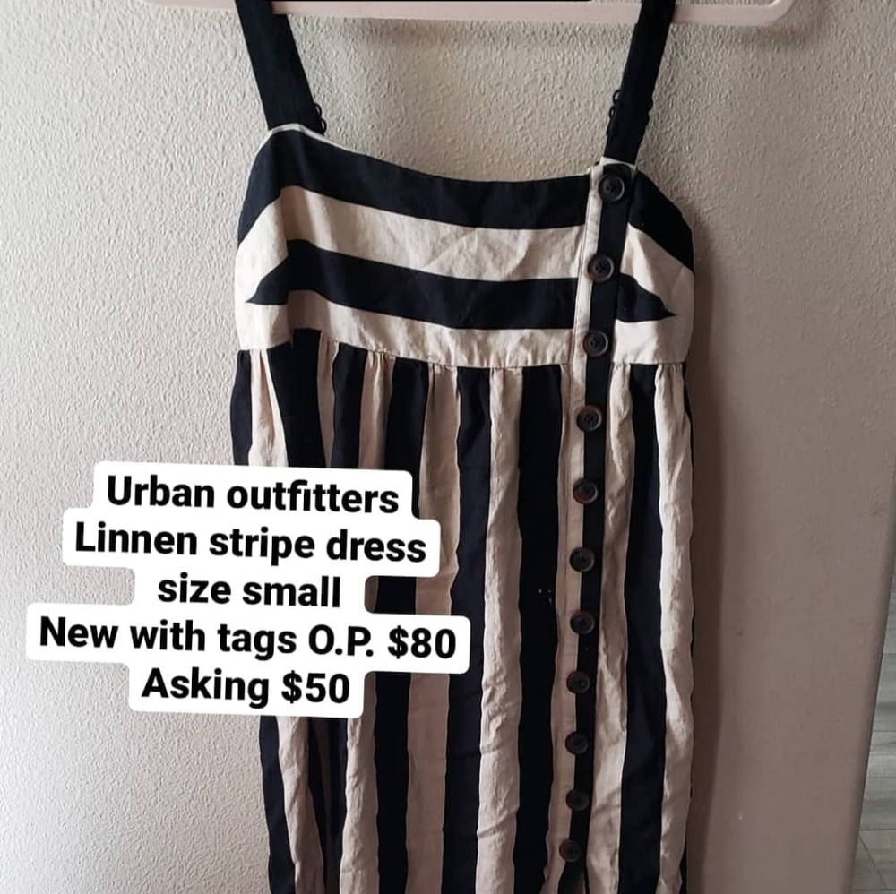 Linnen stripe Urban Outfitters dress
